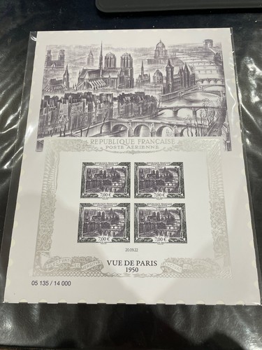 Affiche timbre vue paris - timbre,