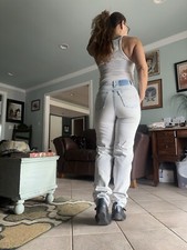 Vintage 80’s Levi’s 544 Button Fly Acid Wash High Waist Denim Jeans Size 24 USA