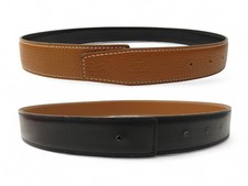 VINTAGE LIEN DE CEINTURE HERMES REVERSIBLE 32MM EN CUIR BOX 70 T67-73 BELT 450€