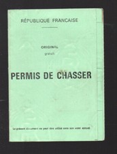 permis de chasser avec timbre fiscal 1973 P14367
