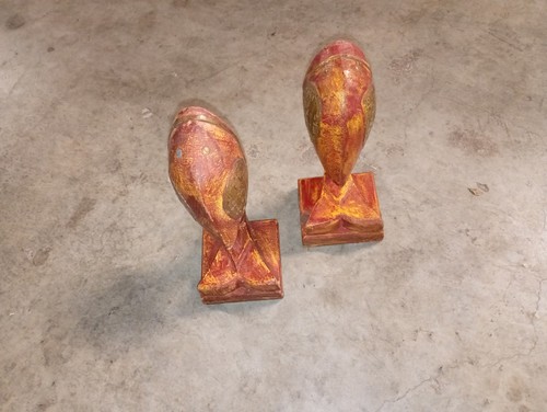 Lot poissons bois - poissons, sculpté