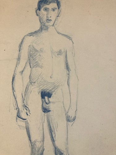 Dessin académique mine - nu,