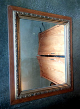 Miroir Napoléon III en bois et stucs dorés - Fin du XIXe siècle - 59 x 49 cm