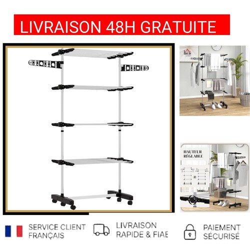Homcom séchoir étendoir - séchoir, à