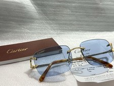 Cartier Big C Without Diamond Cut Blue Frameless Lens CT0092S