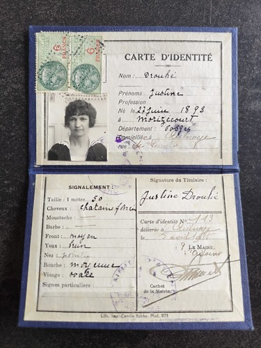 Carte identité 1927 drouhé - d'identité,