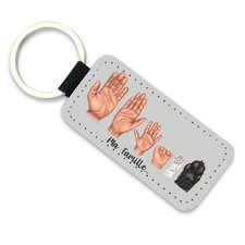 Porte-clé simili cuir mains