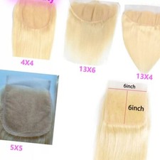 BRAZILIAN BLONDE 613# CLOSURE/FRONTAL 4X4/5X5/6X6/13X4/13X6 FREEWAY PARTING 12A