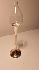 Oil Lamp "Clear Drops" Chrome Tulip Foot 1970s