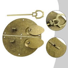 Serrure à clapet de porte pour meuble style dynastie chinoise en laiton ancien