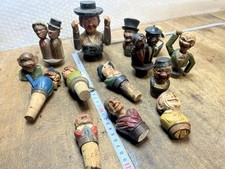 14 ANTIQUE CAP - PAINTED WOODEN CHARACTER 1900 Folk Art Ref N.70