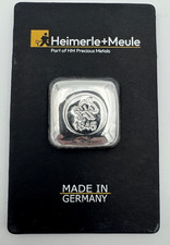 Heimerle + Meule 50g Lingot D'Argent 999,9 Moulé –Blister – Fabriqué En Germany