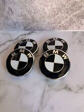 4 PCS BMW 68mm Black Wheel Center Hub Caps Logo Badge Emblem Rim Hubcaps Emblem