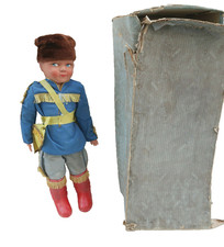 Société Nobel Poupée Jacky Le Cosaque 53Cm Serie 615 + Boite Originale 1950