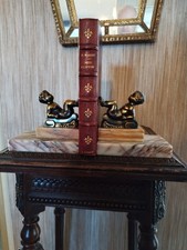 Pair of Puttos Decorated Bookends Marble Bases