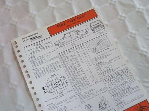 Fiche technique fiat 132 gls - fiat,