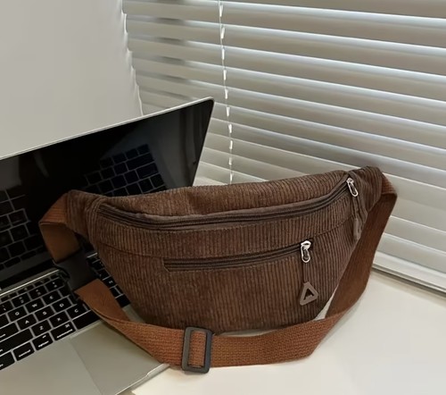 Sac banane velour côtelé - côtelé,