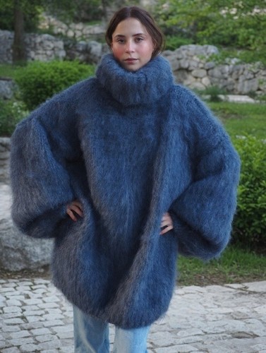Blue jeans mohair sweater - jeans,