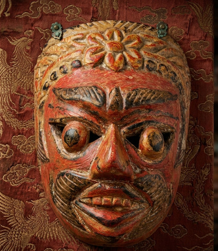 Ancien masque theatre bois - ancien,