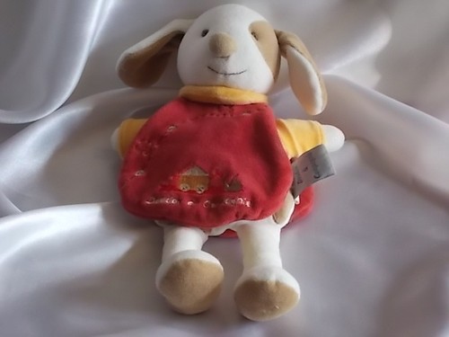 Doudou chien cape grenat - doudou,