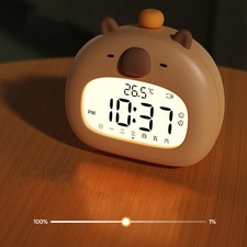 R��veil veilleuse rechargeable USB Capybara pour enfants avec fonction minuterie