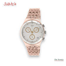 Montre Swatch Irony Chrono "ROSE BROWN" YCG408G Boîtier Et Bracelet En Acier