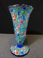 LONGWY France Enamel Enamel Earthenware Horn Vase Flower Decor Justin MASSON