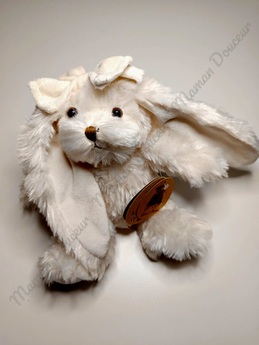 Peluche doudou lapin blanc - lapin,