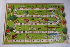 Antique GOOSE GAME TRAY carpet child children foldable