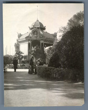 France, Menton, Vintage Silver Print Music Kiosk.  Silver Print 
