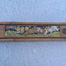 Ancien plumier en bois double compartiment école écolier 