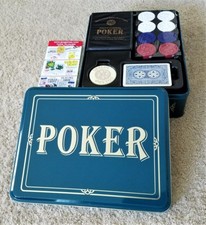 Professional POKER SET * in Tin Box by JAX * TEXAS HOLD 'EM & More ~ NEVER USED!