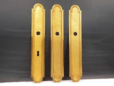 Vintage, Set of 3 Beaded Brass Cleaning Plates, Louis XVI Style, Door