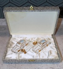 RARE PORCELAIN LIMOGES VINTAGE CARS SALT SHAKER PEPPER SHAKER GOLD FINE RENAULT