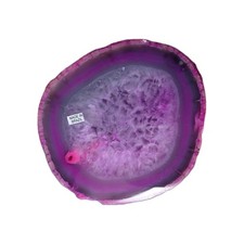 Nodule scié agate rose teintée semi poli 730g / 10,7 cm x 9,5 cm