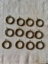  12  anciens anneaux de rideau en laiton
