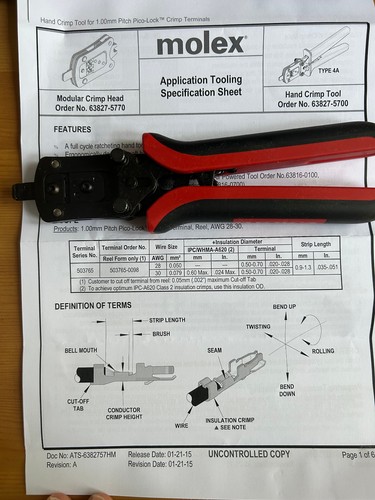 Pince sertir molex - sertir,