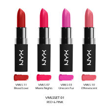 1 NYX Velours Rouge à Lèvres Mat 4 Pièce Set " VMLSSET01 - Rouge & Rose " Joy's