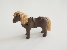 PLAYMOBIL (T3122) FERME & CENTRE EQUESTRE - Poney Marron Foncé 3714 3775