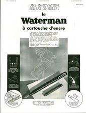 1936 Waterman Antique Ink Cartridge Magazine Advertisement