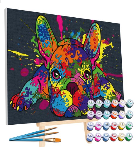 Painting french bulldog - by,