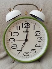 Très grand Réveil Ancien A Cloches XXL vintage vert Blessing 