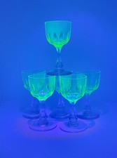 Val Saint-Lambert Crystal Uraline Glass White Wine Glasses Suite of 6