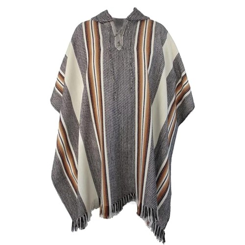 Alpaga poncho homme capuche - alpaga,