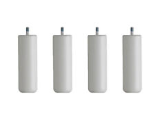 4 pieds de lit cylindriques 15 cm blanc hêtre massif