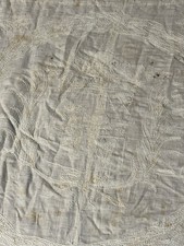 Large Antique Embroidered Bed Top with Count's Arms 18th/19th Century Nobility