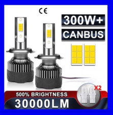 2x Ampoule H1 LED Voiture 30000LM Feux Phare XENON 6000K BLANC PUR IP68
