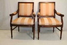 Pair of French Louis XV Style Maple Wood Fauteuils Side Chairs, New Upholstery