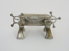 Antique Silver Bronze Kitchen Bath Faucet with Soap Holder
