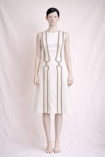 Robe trapèze en laine blanch